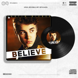Justin Bieber Vinyl Keychain NFC