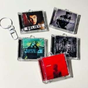 Justin Bieber Mini CD/Vinyl Records  Keychain NFC